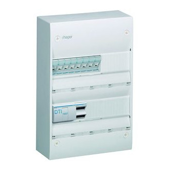 Coffret de communication VDI Hager gamma+ – 2 rangées 26 modules, 8 RJ45 Cat 6A, grade 3TV