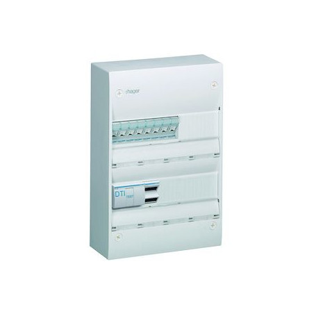 Coffret de communication VDI Hager gamma+ – 2 rangées 26 modules, 8 RJ45 Cat 6A, grade 3TV