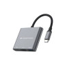Adaptateur USB-C vers HDMI, USB 3.0 et USB-C PD – 15 cm, mâle/femelle