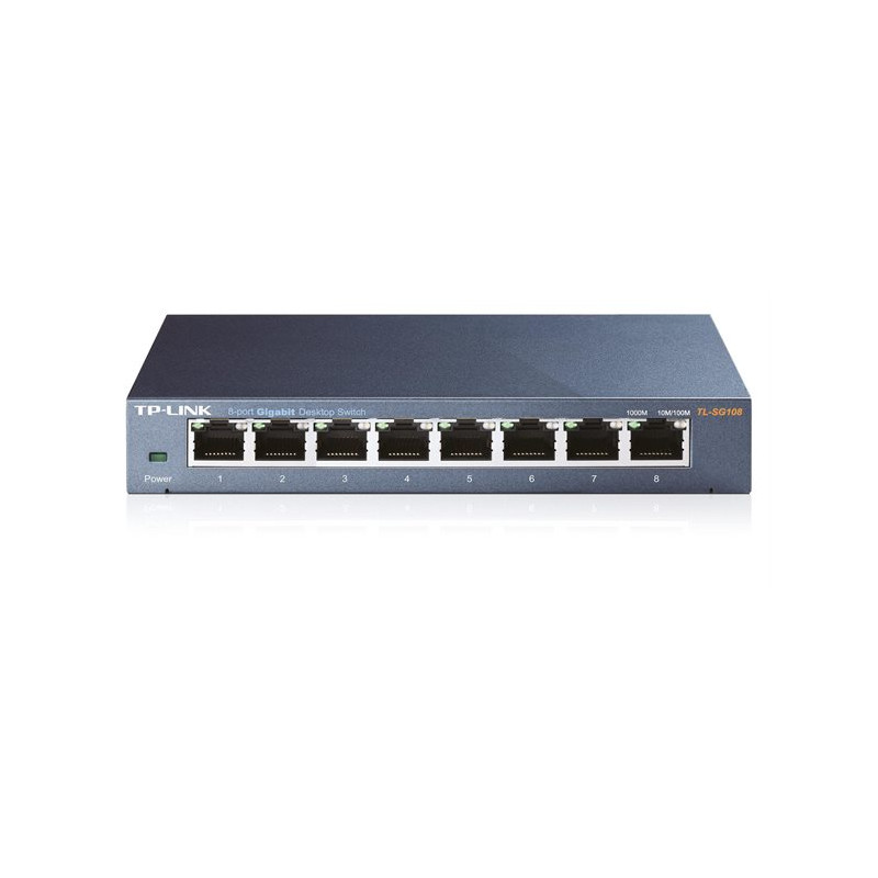 Commutateur réseau TP-Link TL-SG108 – 8 ports Gigabit, boîtier métal, non administrable