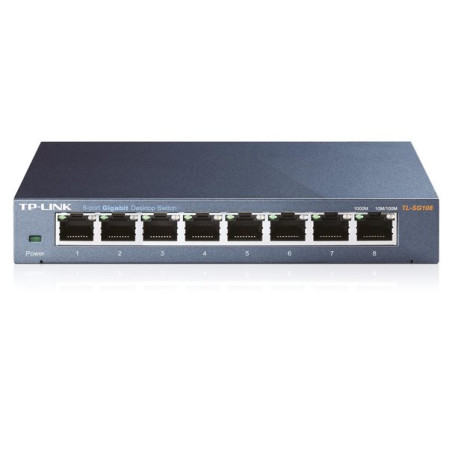 Commutateur réseau TP-Link TL-SG108 – 8 ports Gigabit, boîtier métal, non administrable