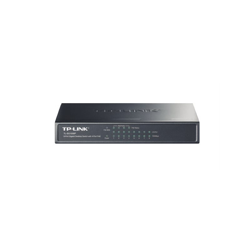 Commutateur réseau TP-Link TL-SG1008P – 8 ports Gigabit, 4 PoE, non administrable
