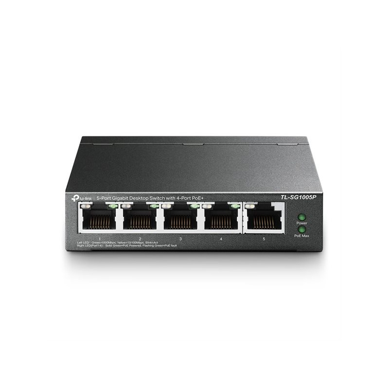Commutateur TP-Link TL-SG1005P – 5 ports Gigabit, PoE 4 ports, 65 W, non administrable