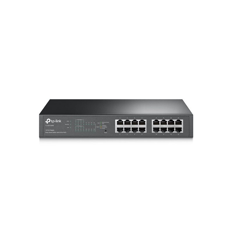 Commutateur réseau TP-Link TL-SG1016PE – 16 ports Gigabit, 8 PoE+ (110 W), rack 19"