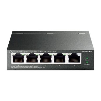 Commutateur réseau TP-Link TL-SG105PE – 5 ports Gigabit, 4 PoE+, Easy Smart, boîtier métal