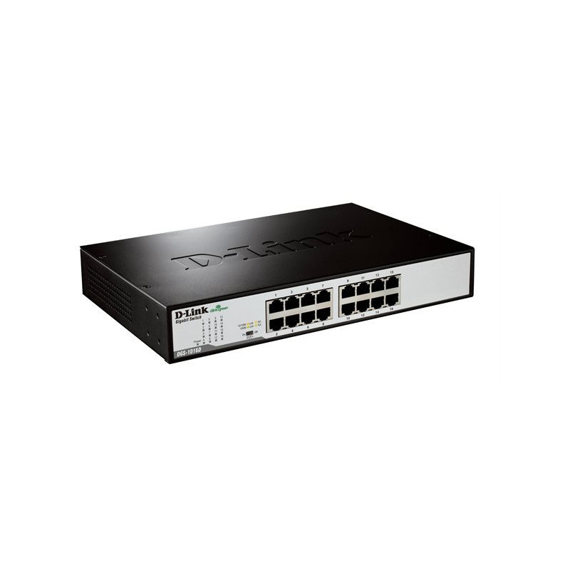Commutateur réseau D-Link DGS-1016D – 16 ports Gigabit, rack 19 pouces, non administrable