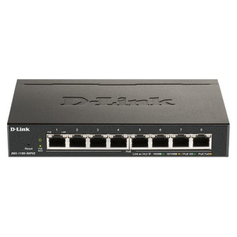 Commutateur réseau D-Link DGS-1100-08PV2 – 8 ports Gigabit, PoE 64 W, administrable