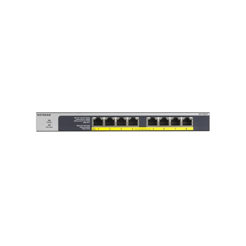 Commutateur réseau Netgear GS108LP – 8 ports Gigabit
