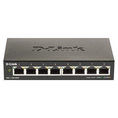 Commutateur réseau D-Link DGS-1100-08V2 – 8 ports Gigabit, administrable