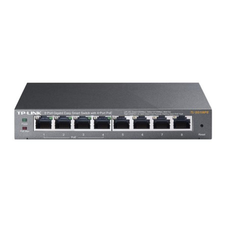 Commutateur réseau TP-Link TL-SG108PE – 8 ports Gigabit, 4 PoE+ (64 W), administrable