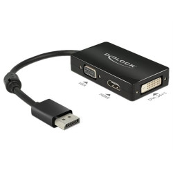 Adaptateur passif Delock DisplayPort 1.2 vers VGA/HDMI/DVI noir