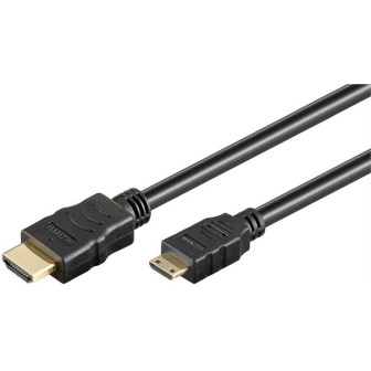 Câble Mini-HDMI vers HDMI noir – 1 m, mâle/mâle