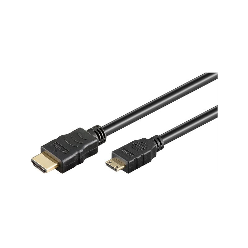 Câble Mini-HDMI vers HDMI noir – 1 m, mâle/mâle