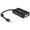 Adaptateur passif Delock Mini DisplayPort vers VGA/HDMI/DVI noir