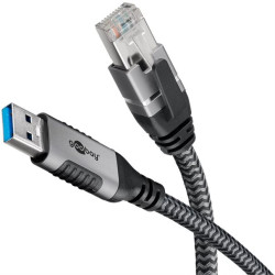 Câble Ethernet Goobay USB-A 3.0 vers RJ45 CAT6 FTP – 3 m
