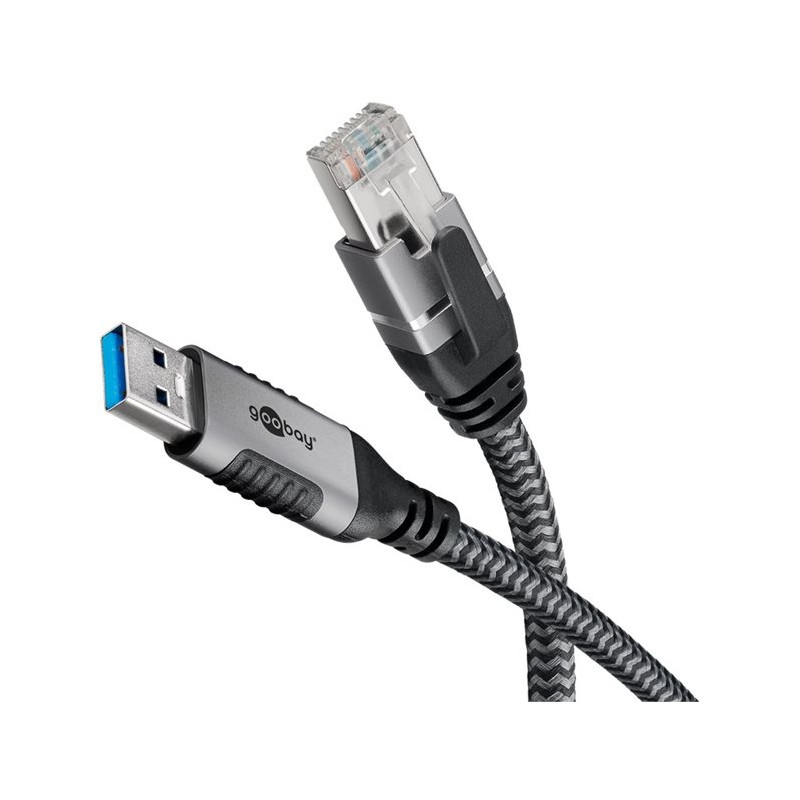 Câble Ethernet Goobay USB-A 3.0 vers RJ45 CAT6 FTP – 1,5 m