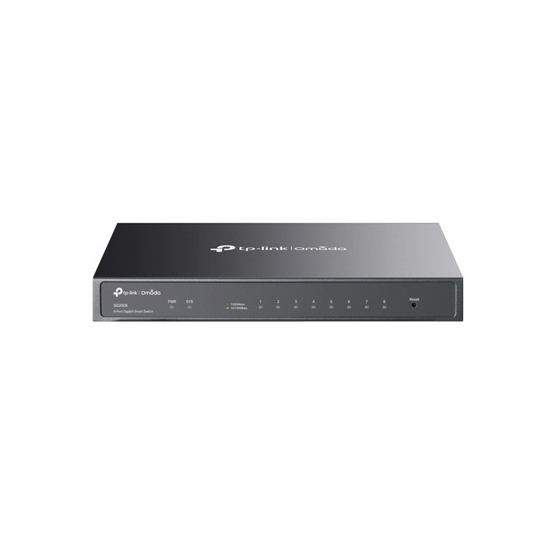 Commutateur TP-Link SG2008 – 8 ports Gigabit, géré, PoE 62 W, 1 port PoE entrée