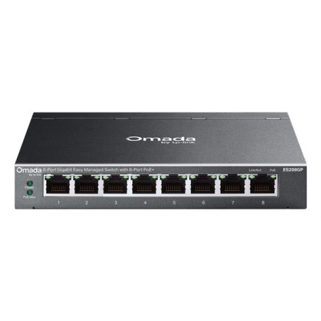 Commutateur réseau TP-Link Omada ES208GP – 8 ports Gigabit, PoE+, administrable