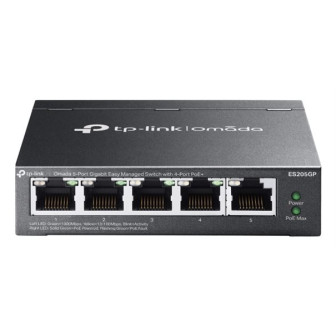 Commutateur réseau TP-Link Omada ES205GP – 5 ports Gigabit, 4 PoE+, administrable