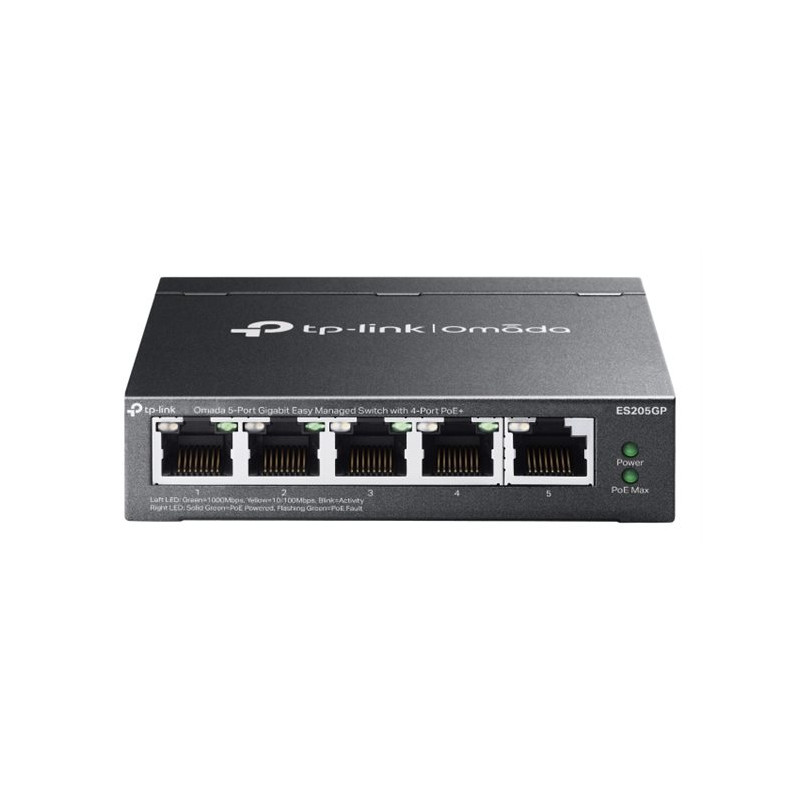 Commutateur réseau TP-Link Omada ES205GP – 5 ports Gigabit, 4 PoE+, administrable