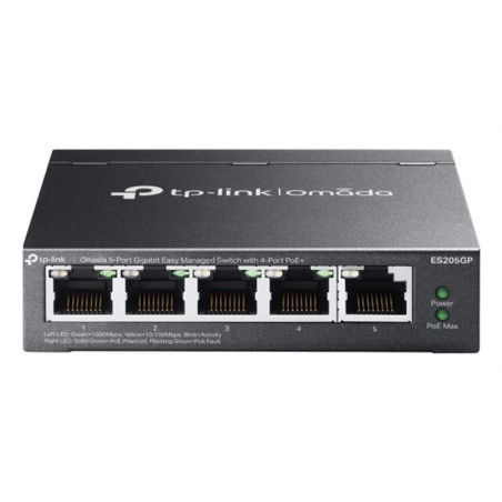 Commutateur réseau TP-Link Omada ES205GP – 5 ports Gigabit, 4 PoE+, administrable
