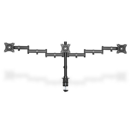 Support triple écran Digitus – 3 x 15 à 27 pouces, 3 x 8 kg, fixation par pince, noir