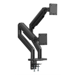 Support double écran Digitus – 2 x 45 pouces, 2 x 20 kg, ressort mécanique, noir