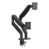 Support double écran Digitus – 2 x 45 pouces, 2 x 20 kg, ressort mécanique, noir