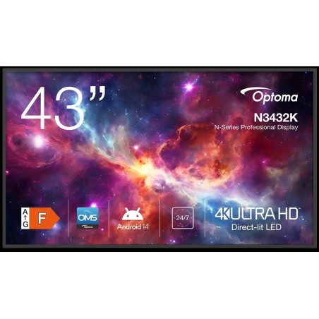 Écran d'affichage dynamique Optoma N3432K – LED 109 cm (43"), 4K Ultra HD, noir