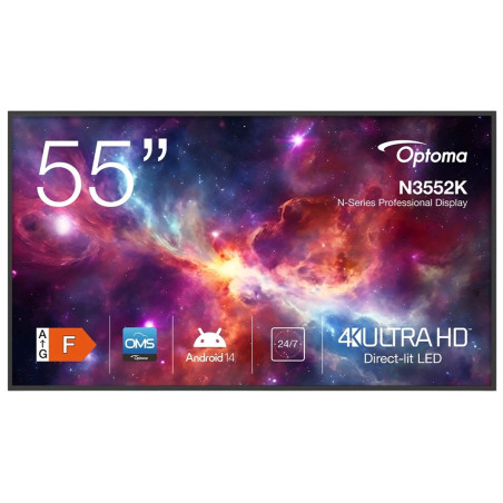 Écran d'affichage dynamique Optoma N3552K – LED 139 cm (55"), 4K Ultra HD, noir