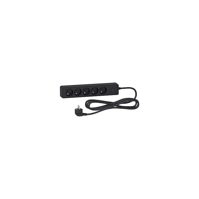 Rallonge électrique 5 prises, anthracite, 3 m