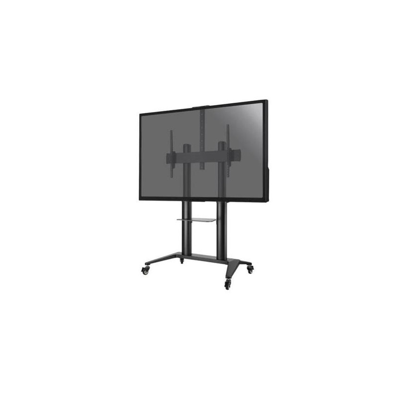 Support tv à roulettes (frein), 70-120", hauteur 125-160 cm, Vesa 1000 x 600, 140 kg max, incl. +5/-10°, 2 étagères