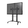 Support tv à roulettes (frein), 70-120", hauteur 125-160 cm, Vesa 1000 x 600, 140 kg max, incl. +5/-10°, 2 étagères